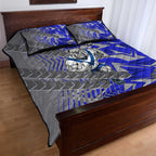 Canterbury Bankstown Bulldogs Rugby Quilt Bed Set Fierce Mascot Geometric Tribal Art