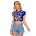 Canterbury Bankstown Bulldogs Rugby Raglan Cropped T Shirt Fierce Mascot Geometric Tribal Art