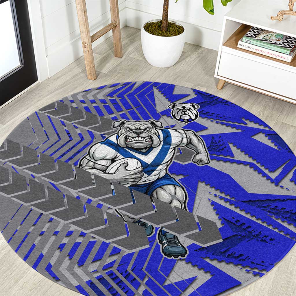 Canterbury Bankstown Bulldogs Rugby Round Carpet Fierce Mascot Geometric Tribal Art