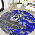 Canterbury Bankstown Bulldogs Rugby Round Carpet Fierce Mascot Geometric Tribal Art