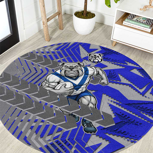 Canterbury Bankstown Bulldogs Rugby Round Carpet Fierce Mascot Geometric Tribal Art