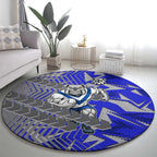 Canterbury Bankstown Bulldogs Rugby Round Carpet Fierce Mascot Geometric Tribal Art