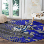 Canterbury Bankstown Bulldogs Rugby Round Carpet Fierce Mascot Geometric Tribal Art