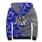 Canterbury Bankstown Bulldogs Rugby Sherpa Hoodie Fierce Mascot Geometric Tribal Art