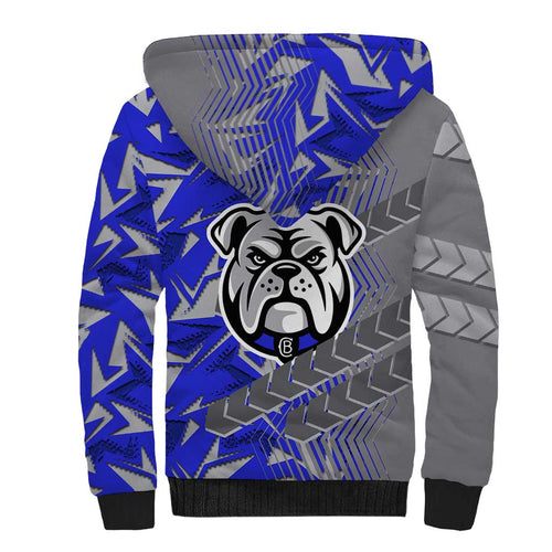 Canterbury Bankstown Bulldogs Rugby Sherpa Hoodie Fierce Mascot Geometric Tribal Art