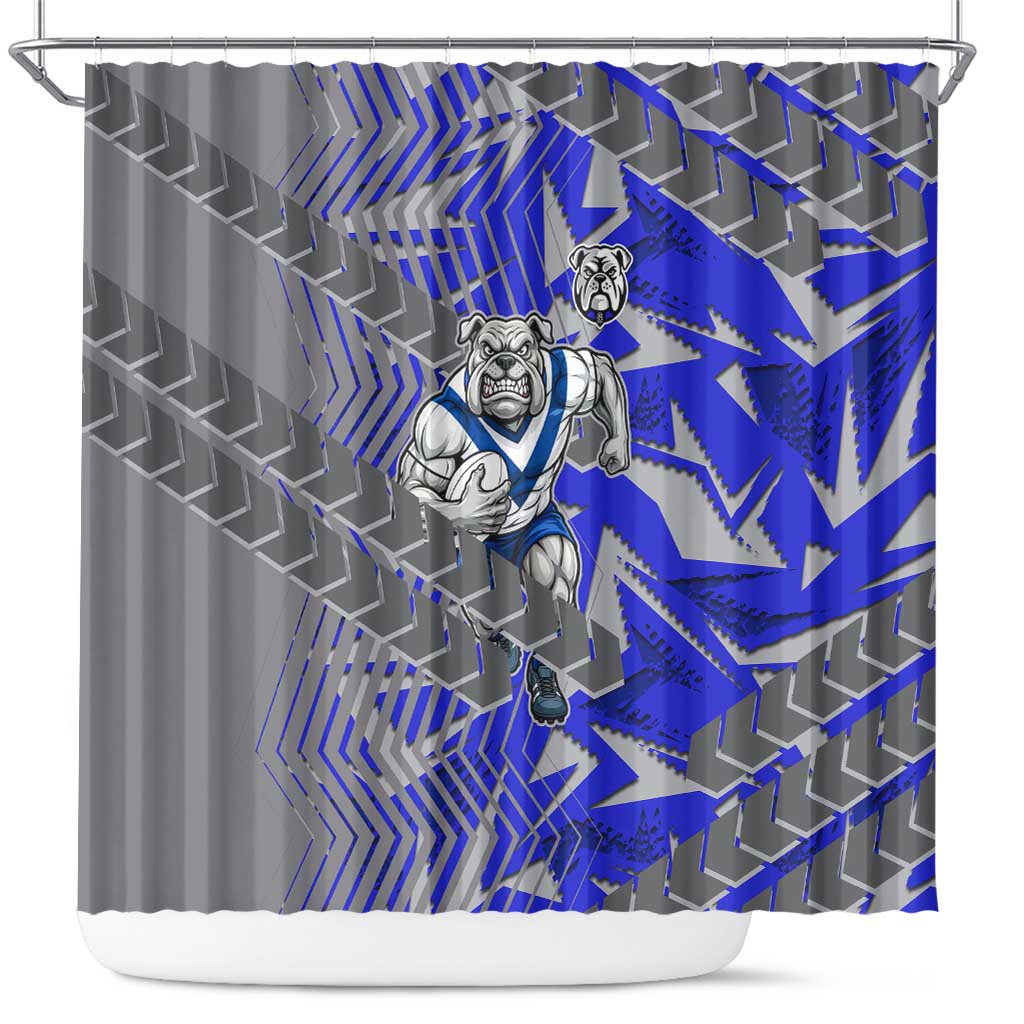 Canterbury Bankstown Bulldogs Rugby Shower Curtain Fierce Mascot Geometric Tribal Art
