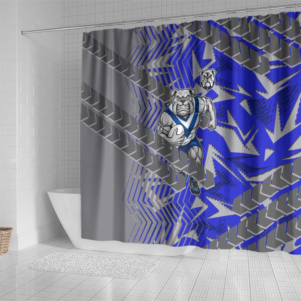 Canterbury Bankstown Bulldogs Rugby Shower Curtain Fierce Mascot Geometric Tribal Art