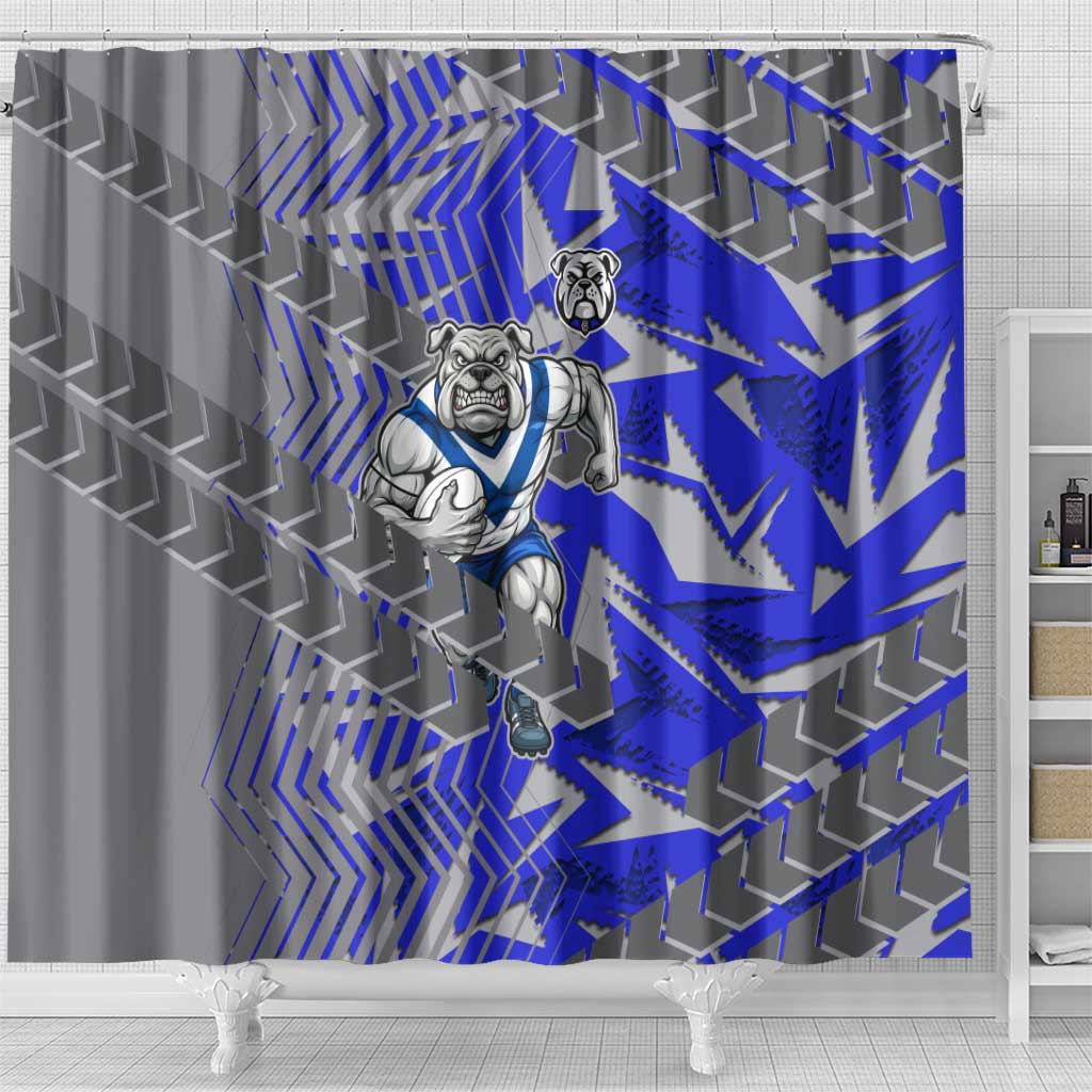 Canterbury Bankstown Bulldogs Rugby Shower Curtain Fierce Mascot Geometric Tribal Art