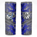 Canterbury Bankstown Bulldogs Rugby Skinny Tumbler Fierce Mascot Geometric Tribal Art
