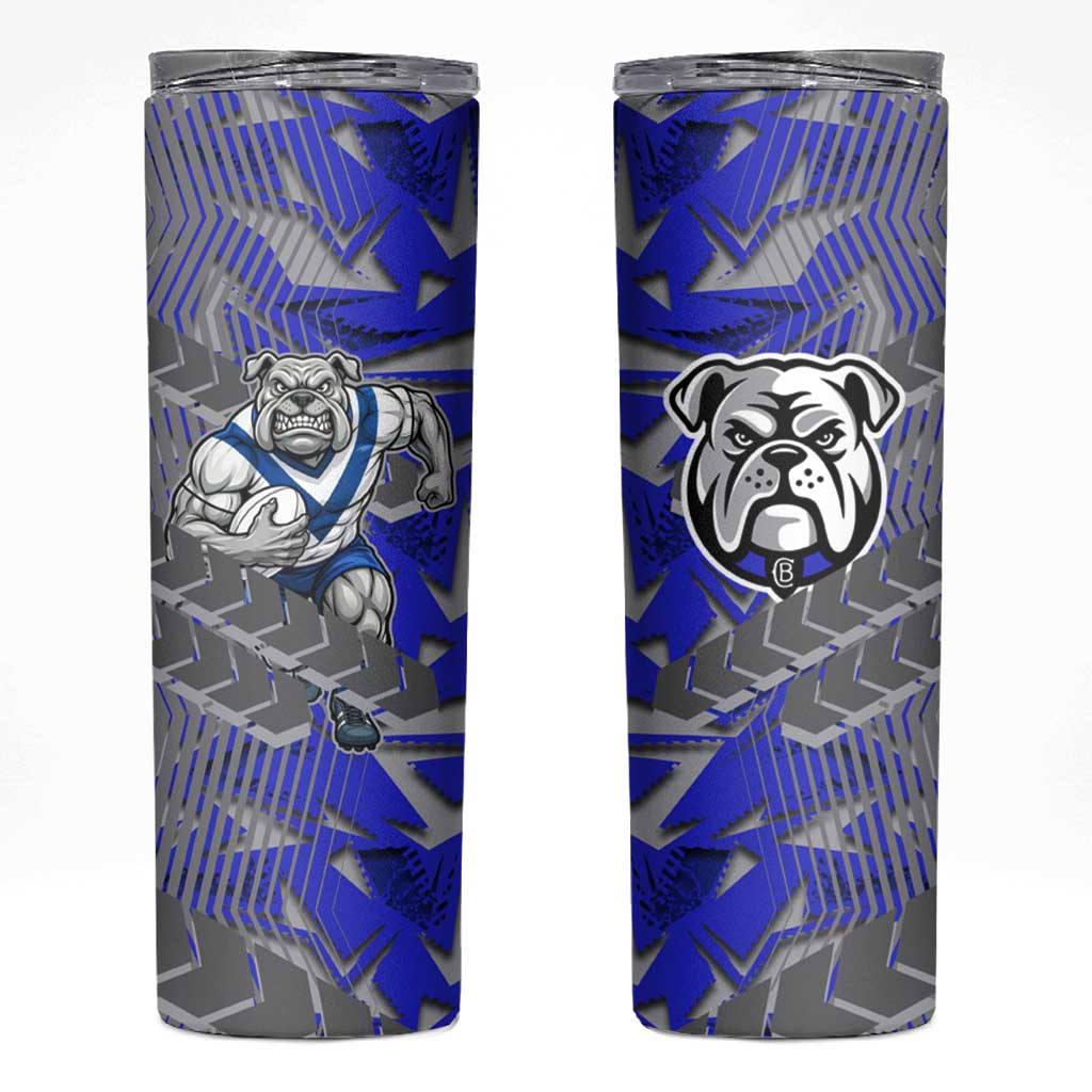 Canterbury Bankstown Bulldogs Rugby Skinny Tumbler Fierce Mascot Geometric Tribal Art