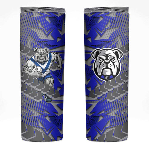 Canterbury Bankstown Bulldogs Rugby Skinny Tumbler Fierce Mascot Geometric Tribal Art
