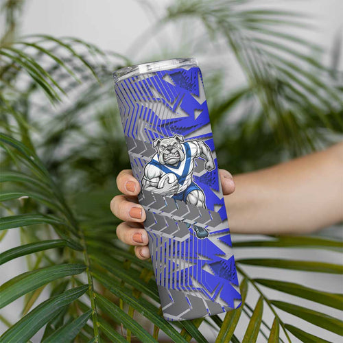 Canterbury Bankstown Bulldogs Rugby Skinny Tumbler Fierce Mascot Geometric Tribal Art