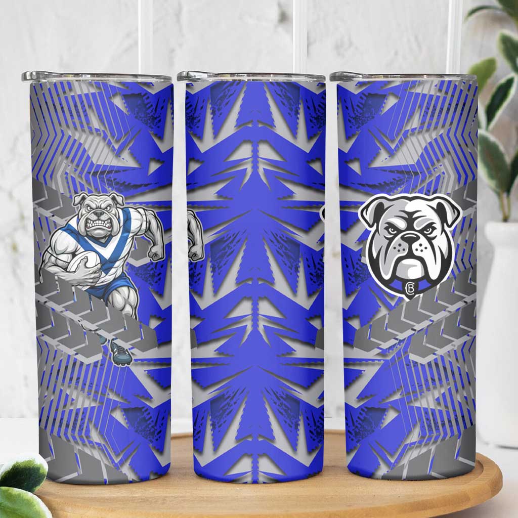 Canterbury Bankstown Bulldogs Rugby Skinny Tumbler Fierce Mascot Geometric Tribal Art