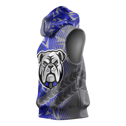 Canterbury Bankstown Bulldogs Rugby Sleeveless Hoodie Fierce Mascot Geometric Tribal Art