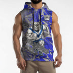 Canterbury Bankstown Bulldogs Rugby Sleeveless Hoodie Fierce Mascot Geometric Tribal Art