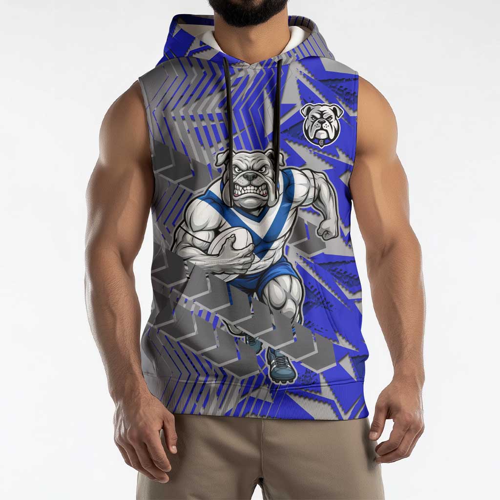 Canterbury Bankstown Bulldogs Rugby Sleeveless Hoodie Fierce Mascot Geometric Tribal Art