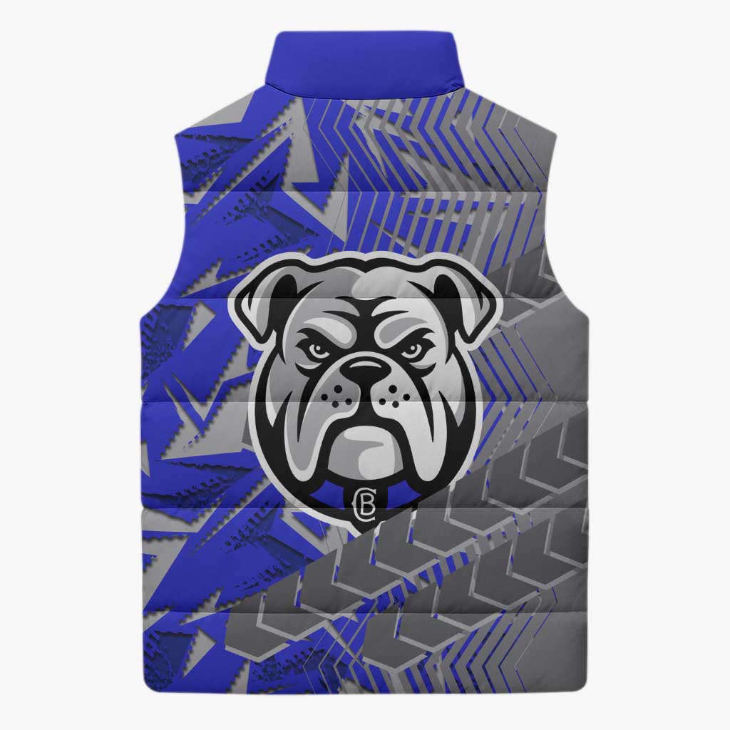 Canterbury Bankstown Bulldogs Rugby Sleeveless Puffer Jacket Fierce Mascot Geometric Tribal Art