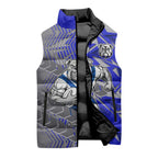 Canterbury Bankstown Bulldogs Rugby Sleeveless Puffer Jacket Fierce Mascot Geometric Tribal Art