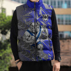 Canterbury Bankstown Bulldogs Rugby Sleeveless Puffer Jacket Fierce Mascot Geometric Tribal Art