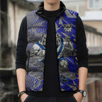 Canterbury Bankstown Bulldogs Rugby Sleeveless Puffer Jacket Fierce Mascot Geometric Tribal Art