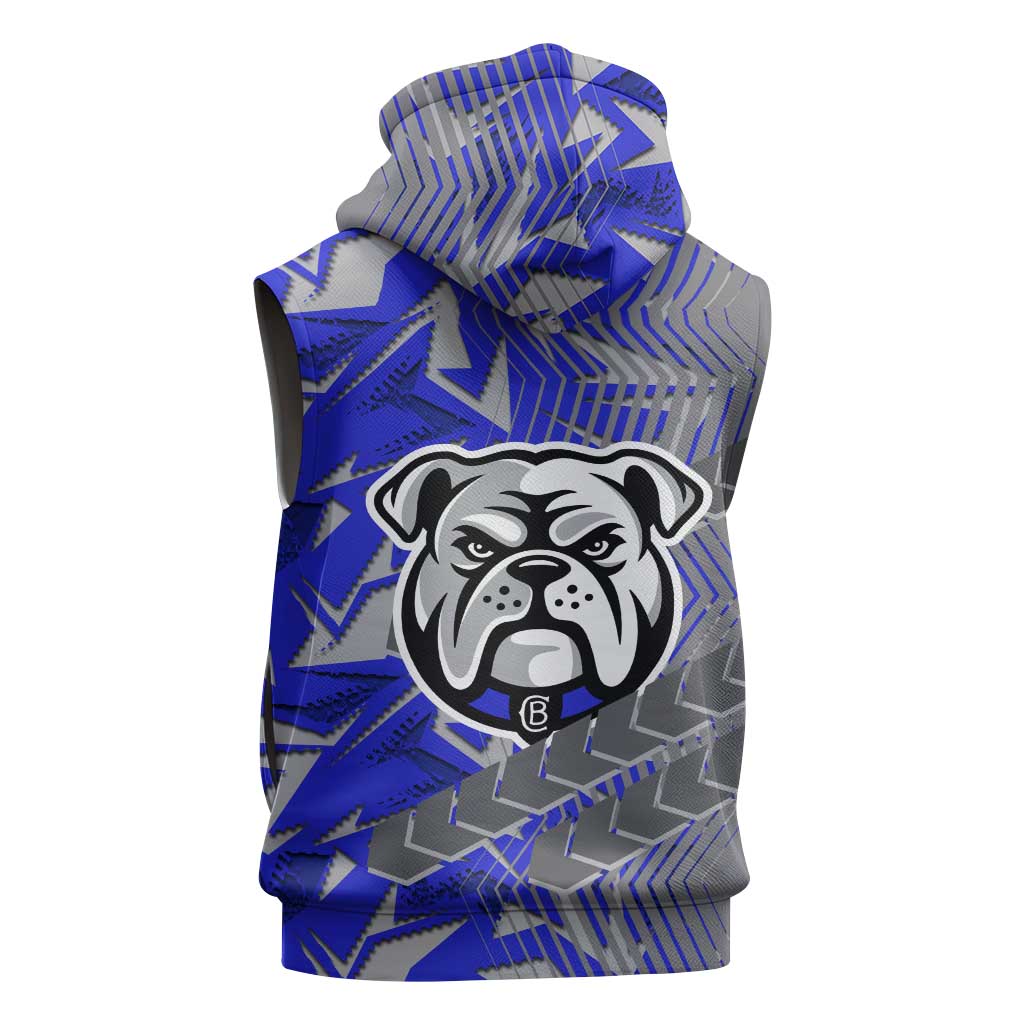 Canterbury Bankstown Bulldogs Rugby Sleeveless Zip Hoodie Fierce Mascot Geometric Tribal Art