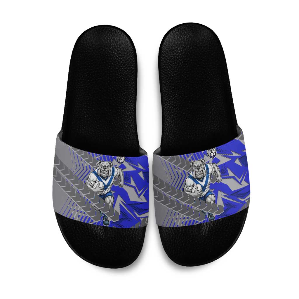Canterbury Bankstown Bulldogs Rugby Slide Sandals Fierce Mascot Geometric Tribal Art