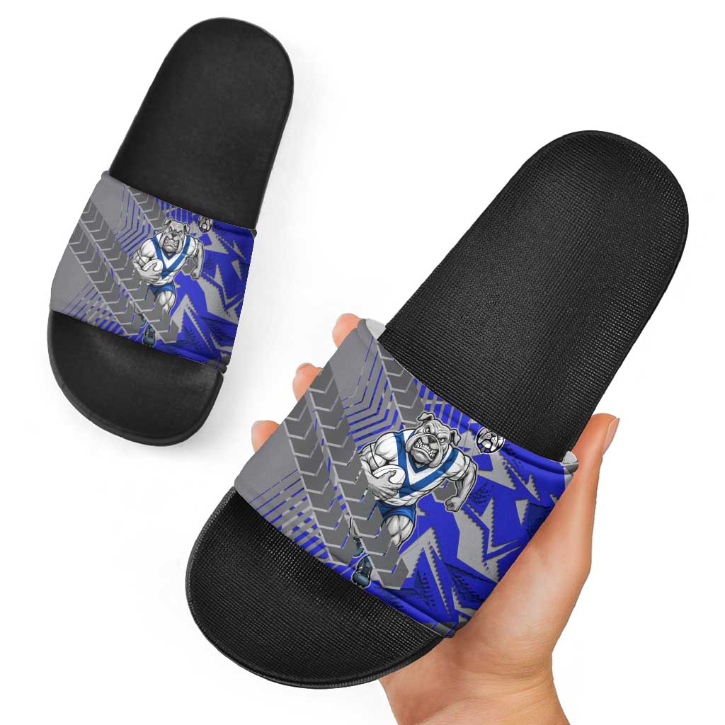 Canterbury Bankstown Bulldogs Rugby Slide Sandals Fierce Mascot Geometric Tribal Art