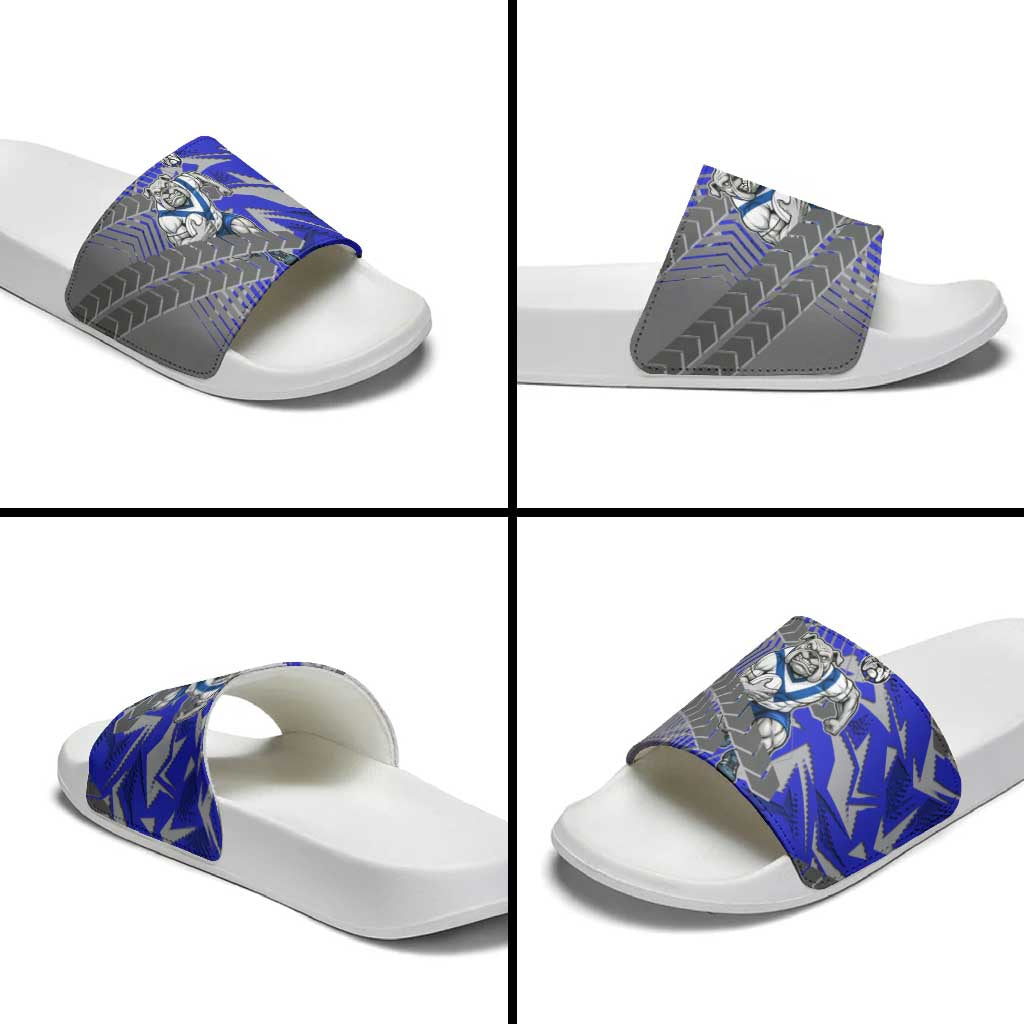 Canterbury Bankstown Bulldogs Rugby Slide Sandals Fierce Mascot Geometric Tribal Art