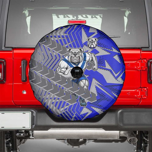 Canterbury Bankstown Bulldogs Rugby Spare Tire Cover Fierce Mascot Geometric Tribal Art