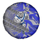 Canterbury Bankstown Bulldogs Rugby Spare Tire Cover Fierce Mascot Geometric Tribal Art