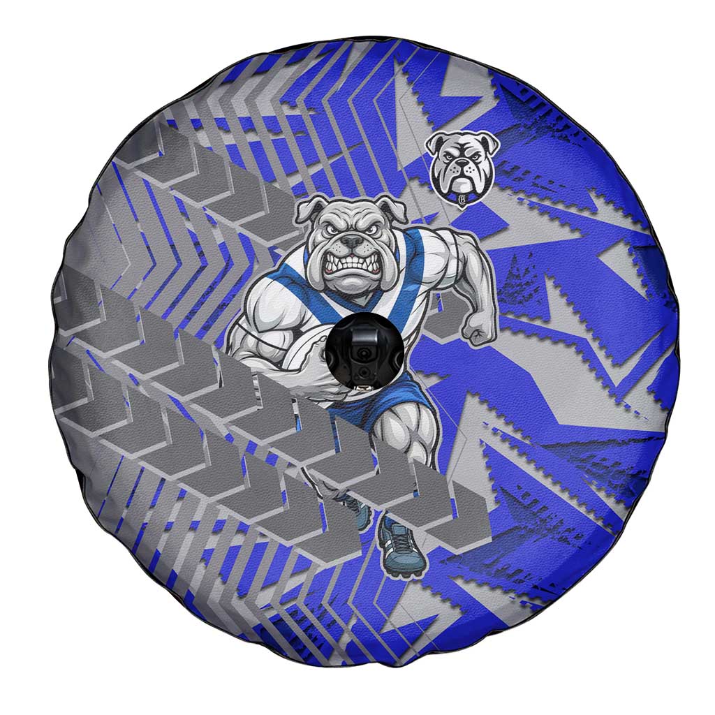Canterbury Bankstown Bulldogs Rugby Spare Tire Cover Fierce Mascot Geometric Tribal Art