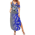 Canterbury Bankstown Bulldogs Rugby Summer Maxi Dress Fierce Mascot Geometric Tribal Art