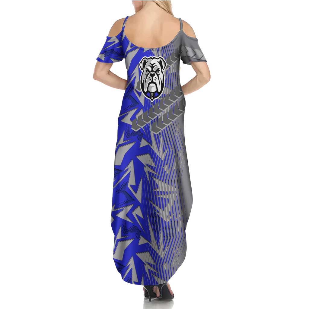 Canterbury Bankstown Bulldogs Rugby Summer Maxi Dress Fierce Mascot Geometric Tribal Art