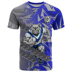 Canterbury Bankstown Bulldogs Rugby T Shirt Fierce Mascot Geometric Tribal Art