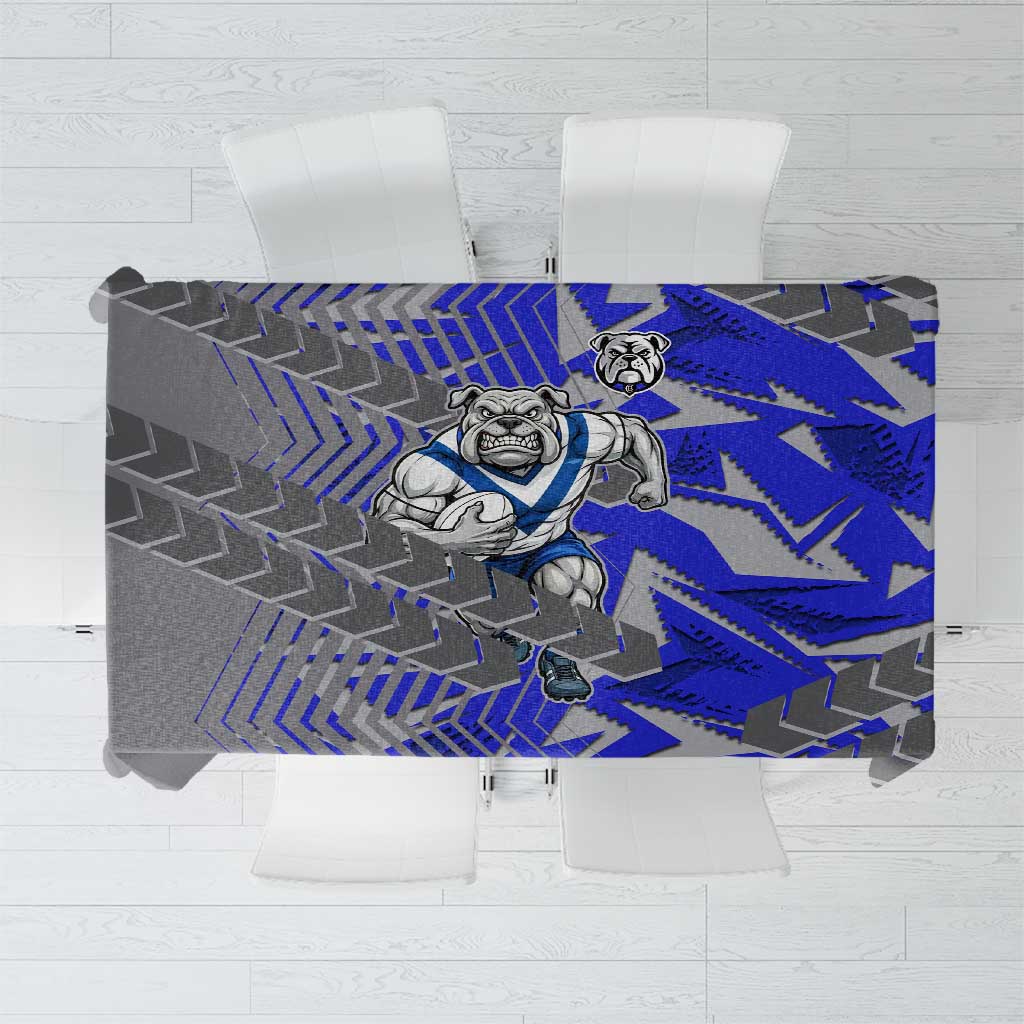 Canterbury Bankstown Bulldogs Rugby Tablecloth Fierce Mascot Geometric Tribal Art