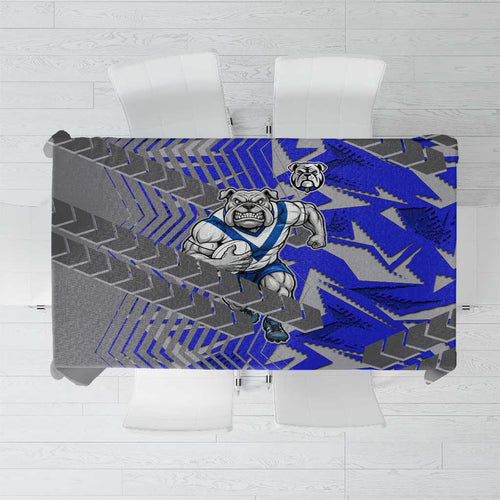 Canterbury Bankstown Bulldogs Rugby Tablecloth Fierce Mascot Geometric Tribal Art