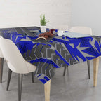 Canterbury Bankstown Bulldogs Rugby Tablecloth Fierce Mascot Geometric Tribal Art