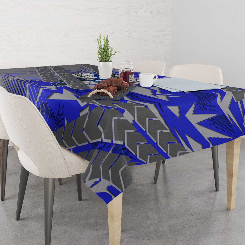 Canterbury Bankstown Bulldogs Rugby Tablecloth Fierce Mascot Geometric Tribal Art