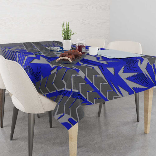 Canterbury Bankstown Bulldogs Rugby Tablecloth Fierce Mascot Geometric Tribal Art