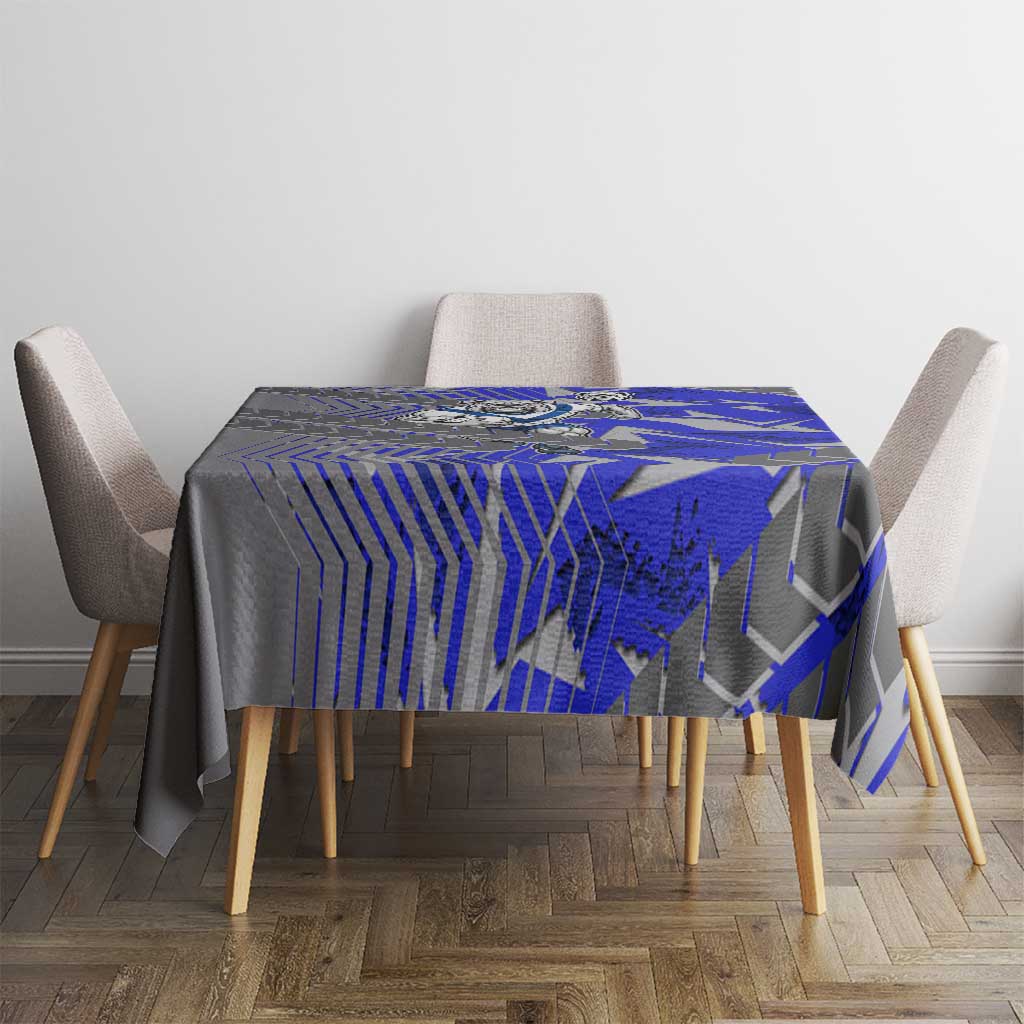 Canterbury Bankstown Bulldogs Rugby Tablecloth Fierce Mascot Geometric Tribal Art