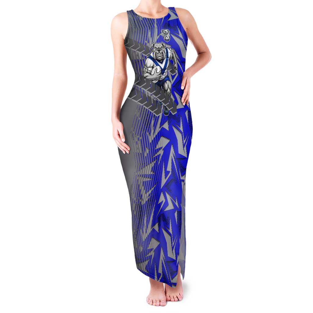 Canterbury Bankstown Bulldogs Rugby Tank Maxi Dress Fierce Mascot Geometric Tribal Art