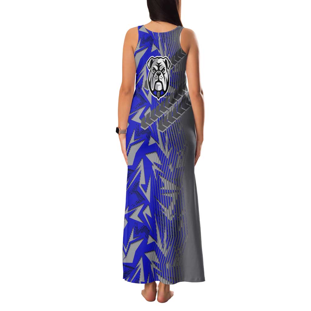 Canterbury Bankstown Bulldogs Rugby Tank Maxi Dress Fierce Mascot Geometric Tribal Art