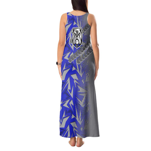 Canterbury Bankstown Bulldogs Rugby Tank Maxi Dress Fierce Mascot Geometric Tribal Art