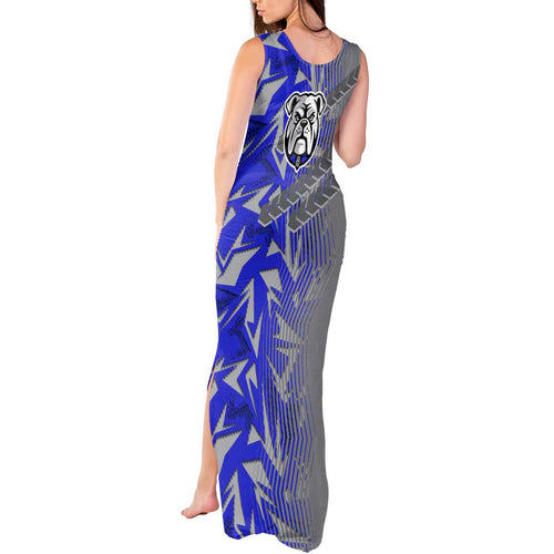 Canterbury Bankstown Bulldogs Rugby Tank Maxi Dress Fierce Mascot Geometric Tribal Art