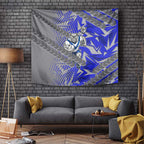 Canterbury Bankstown Bulldogs Rugby Tapestry Fierce Mascot Geometric Tribal Art