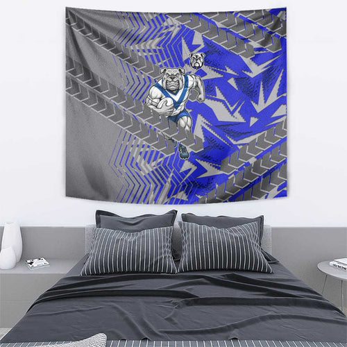 Canterbury Bankstown Bulldogs Rugby Tapestry Fierce Mascot Geometric Tribal Art