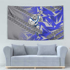 Canterbury Bankstown Bulldogs Rugby Tapestry Fierce Mascot Geometric Tribal Art