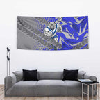 Canterbury Bankstown Bulldogs Rugby Tapestry Fierce Mascot Geometric Tribal Art