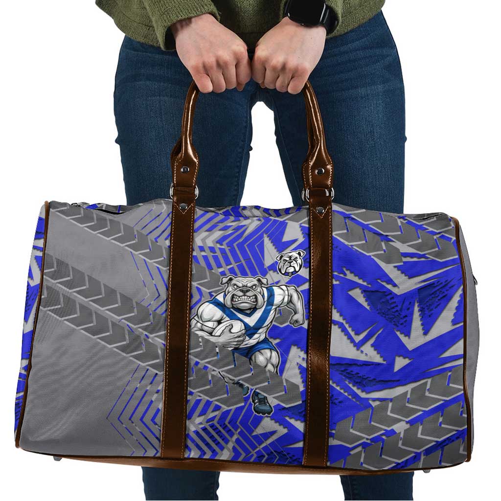 Canterbury Bankstown Bulldogs Rugby Travel Bag Fierce Mascot Geometric Tribal Art