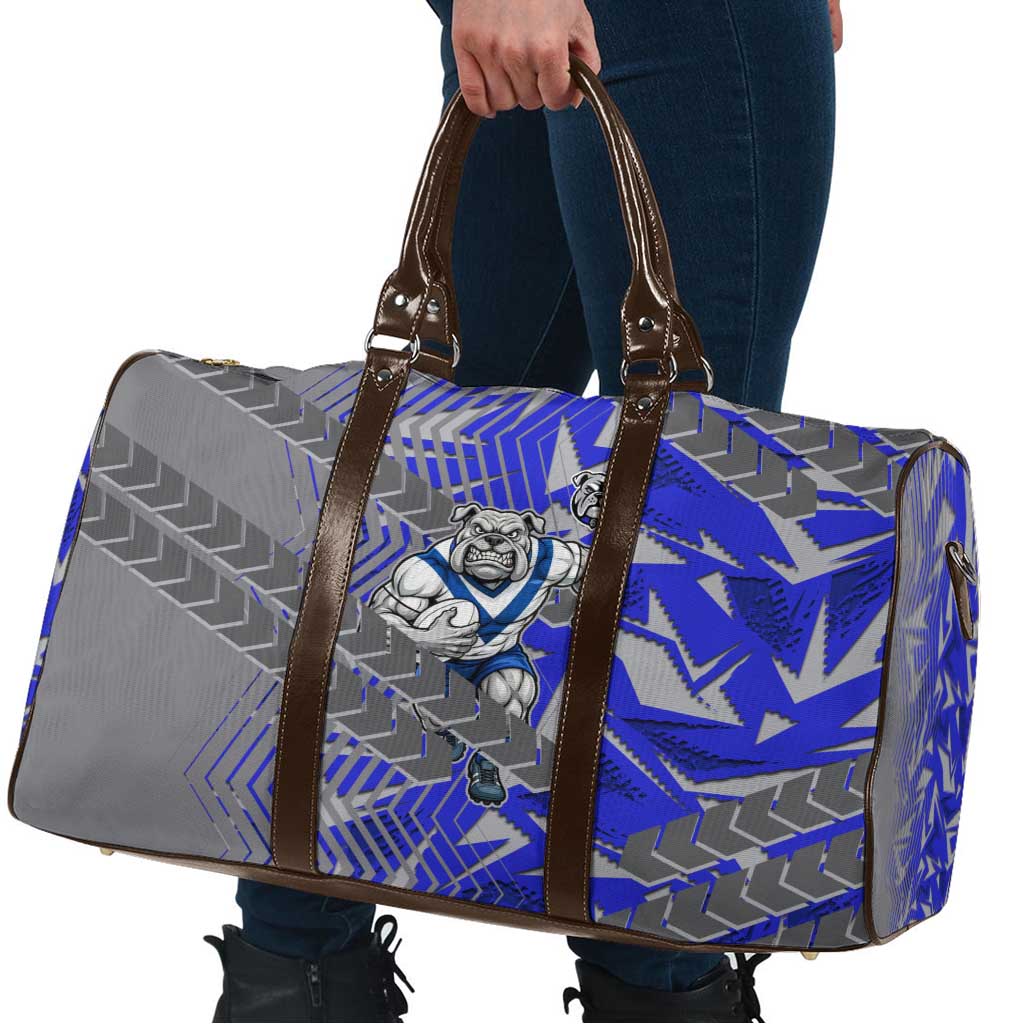 Canterbury Bankstown Bulldogs Rugby Travel Bag Fierce Mascot Geometric Tribal Art